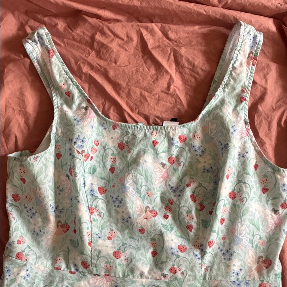 Strawberry floral with fairy’s Print Sleeveless Dresses